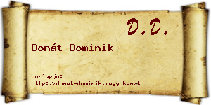Donát Dominik névjegykártya